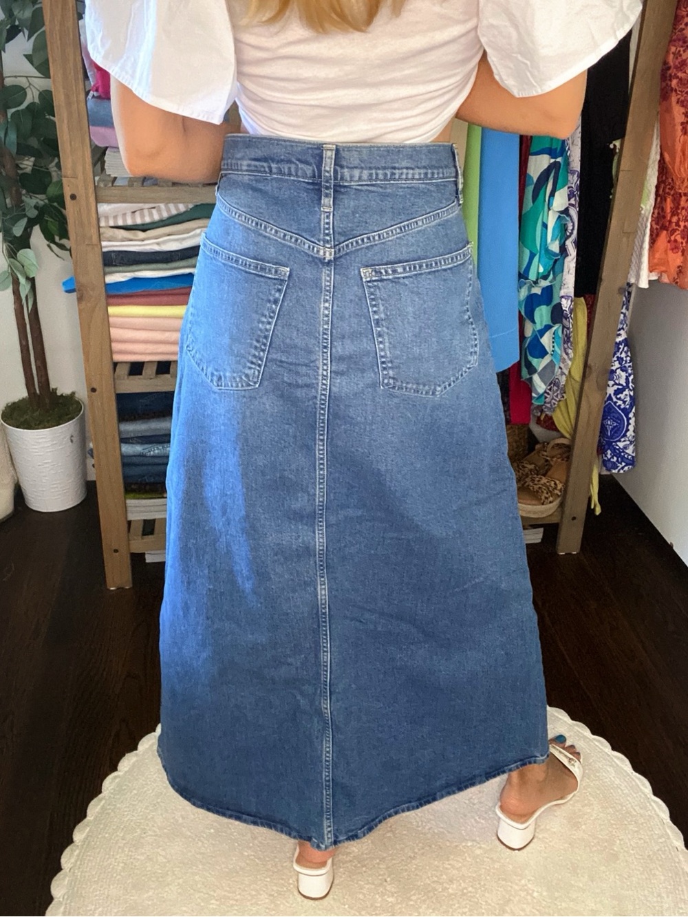 GAP Blue Denim Maxi Skirt with front Slit! 🌀 - Picture 4 of 14